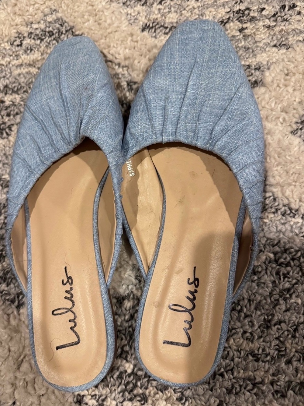 Lulu's Light Blue Chambray Slingback Flats